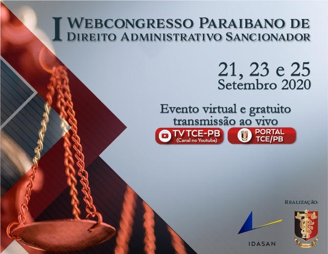 TCE-PB e Idasan realizam I webcongresso paraibano de direito administrativo sancionador