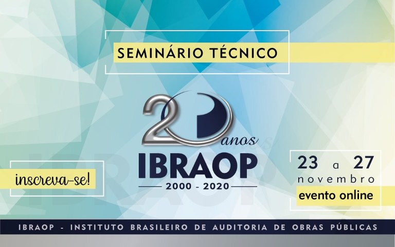 Abertas as inscrições para o Seminário Técnico 20 Anos do Ibraop