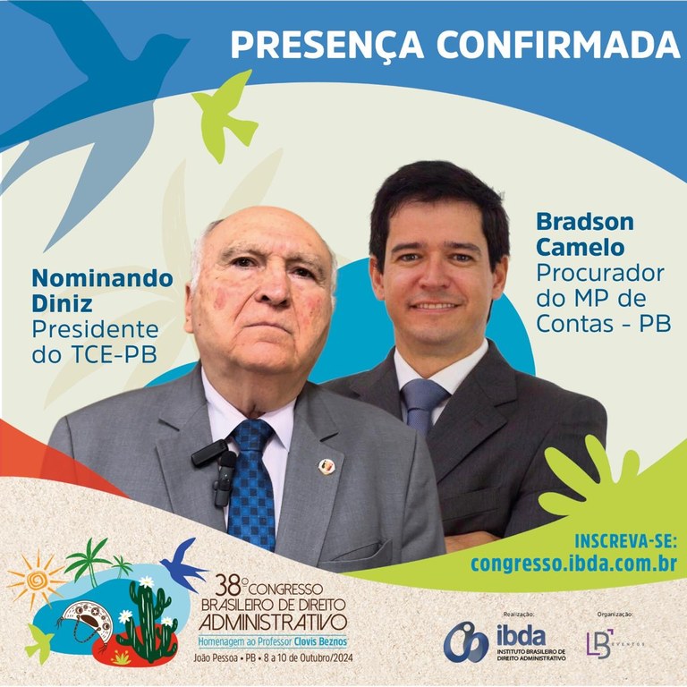 Presidente do TCE-PB vai presidir conferência de abertura do 38º Congresso Brasileiro de Direito Administrativo em outubro