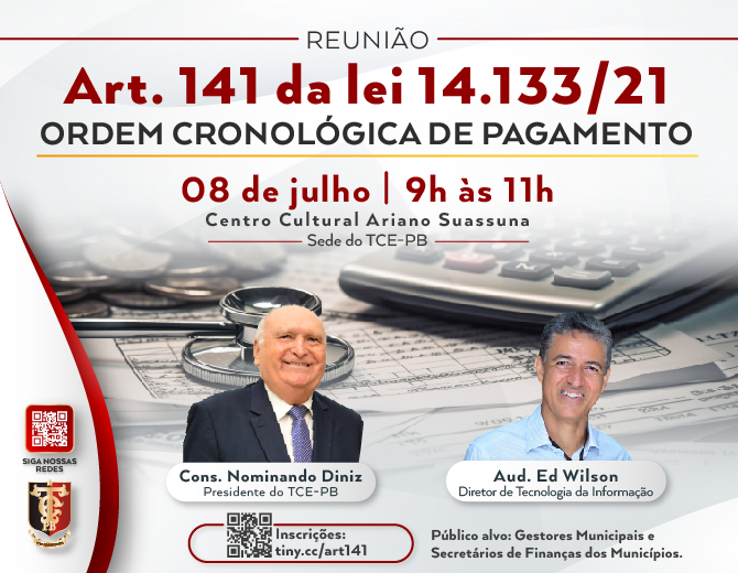 Presidente do TCE-PB convoca gestores municipais para reunião sobre ordem cronológica de pagamento