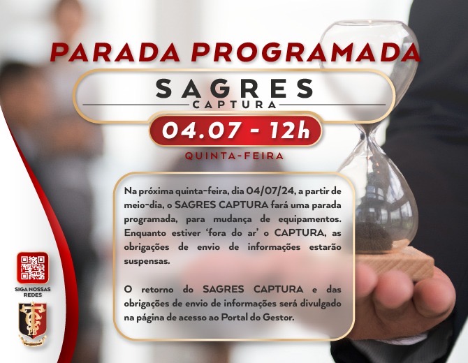 TCE-PB informa parada programada do SAGRES Captura