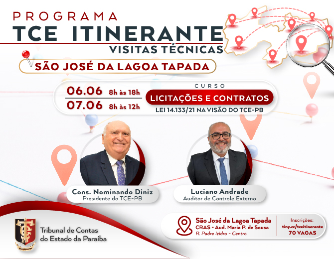 Programa TCE Itinerante promove curso sobre Licitações e Contratos em São José da Lagoa Tapada