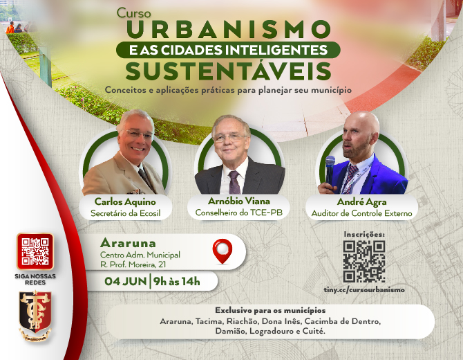 TCE-PB promove curso sobre Urbanismo e Cidades Inteligentes em Araruna