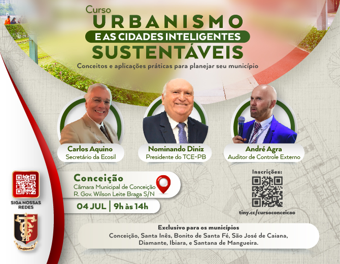 TCE-PB promove curso sobre urbanismo e cidades inteligentes para gestores municipais