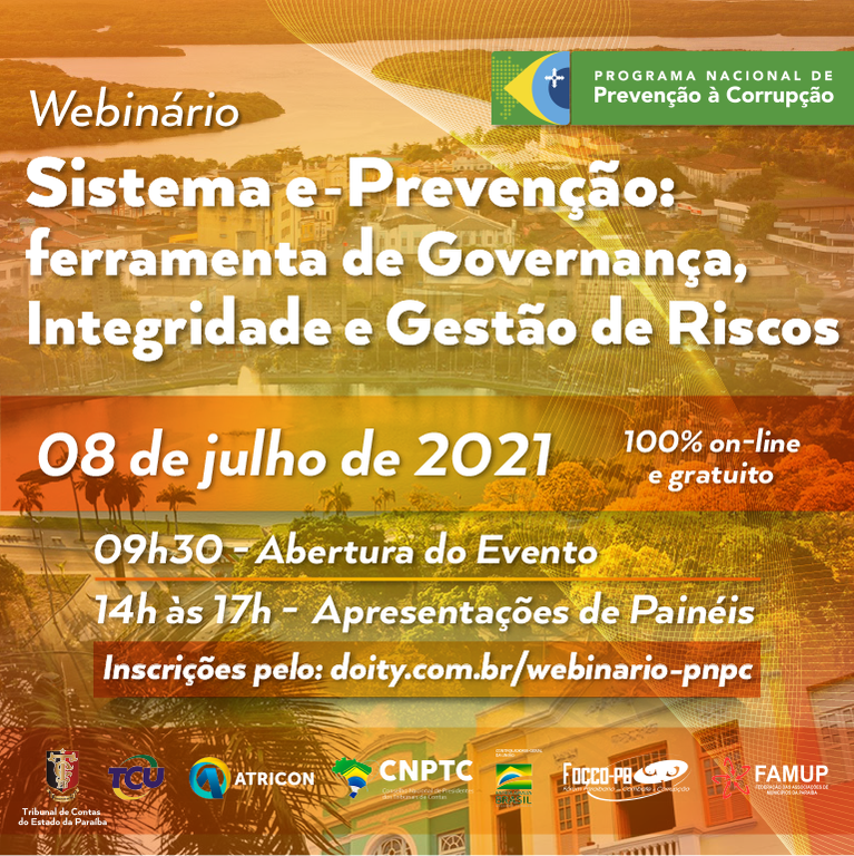 TCE e TCU reúnem gestores em webinário sobre Programa Nacional de Prevenção à Corrupção nesta quinta (08)