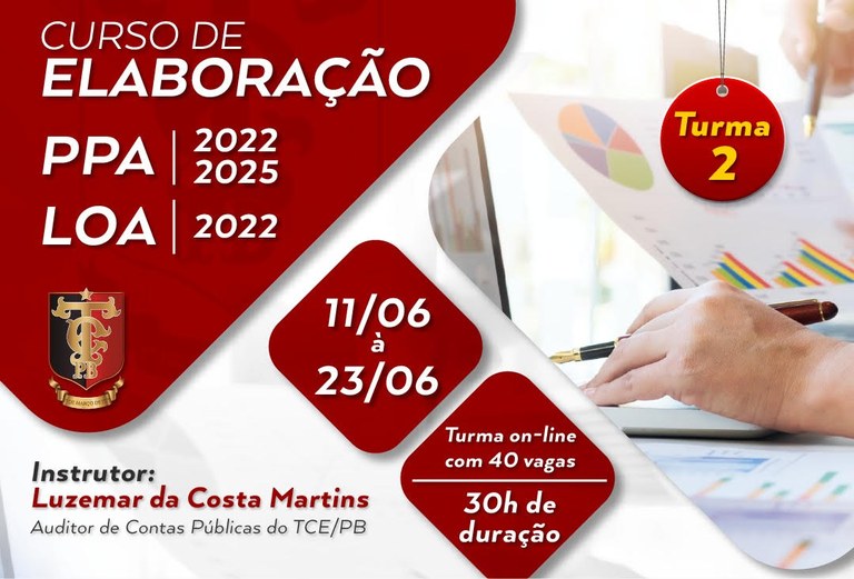 TCE-PB abre inscrições para segunda turma do curso sobre Plano Plurianual e Lei Orçamentária Anual