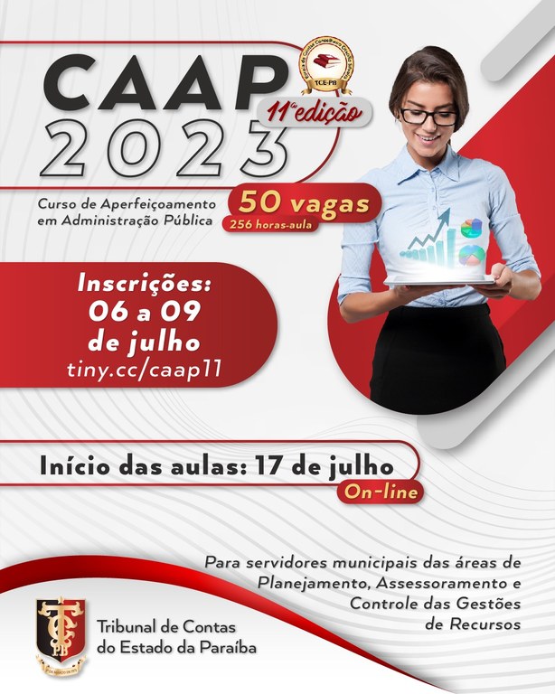 Inscrições para Curso de Aperfeiçoamento em Administração Pública do TCE terminam neste dia 9