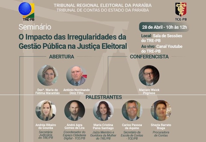 TCE-PB e TRE realizam seminário nesta sexta-feira para debater as prestações de contas no processo eleitoral