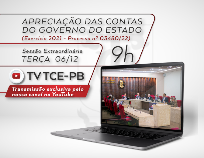 Contas do Governo do Estado de 2021 serão apreciadas pelo TCE-PB em sessão especial nesta terça-feira (06)