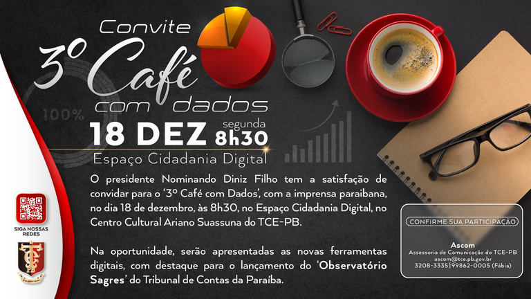 TCE-PB reúne imprensa para o 3º Café com Dados e lança “Observatório Sagres”