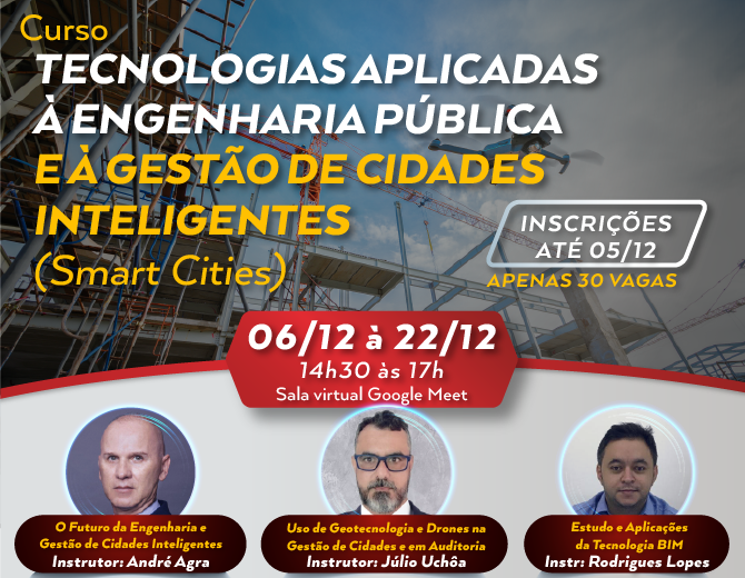 TCE-PB oferece curso de Tecnologias Aplicadas à Engenharia Pública e à Gestão de Cidades Inteligentes