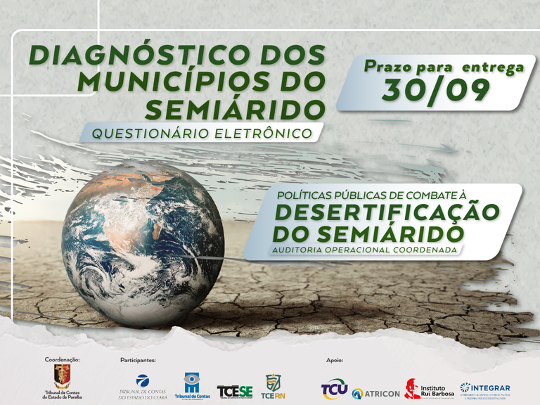 Municípios do Semiárido têm até o dia 30 para responder pesquisa do TCE-PB sobre ações ao combate à desertificação