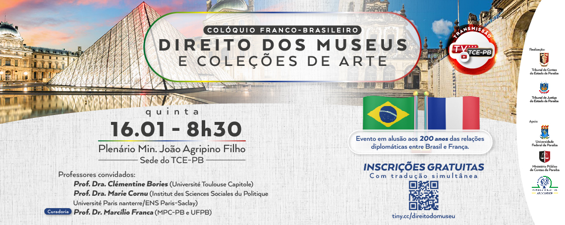 TCE-PB vai sediar o Colóquio Internacional sobre Direito dos Museus nesta quinta-feira