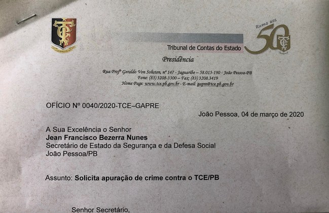 Presidente do TCE aciona a Secretaria da Segurança contra a atuação de golpistas