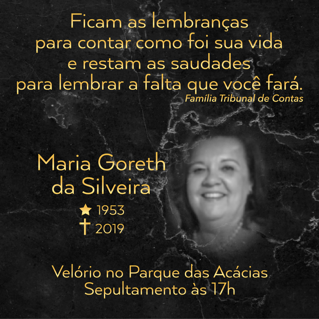 Nota de Pesar pelo falecimento da servidora Goreth da Silveira