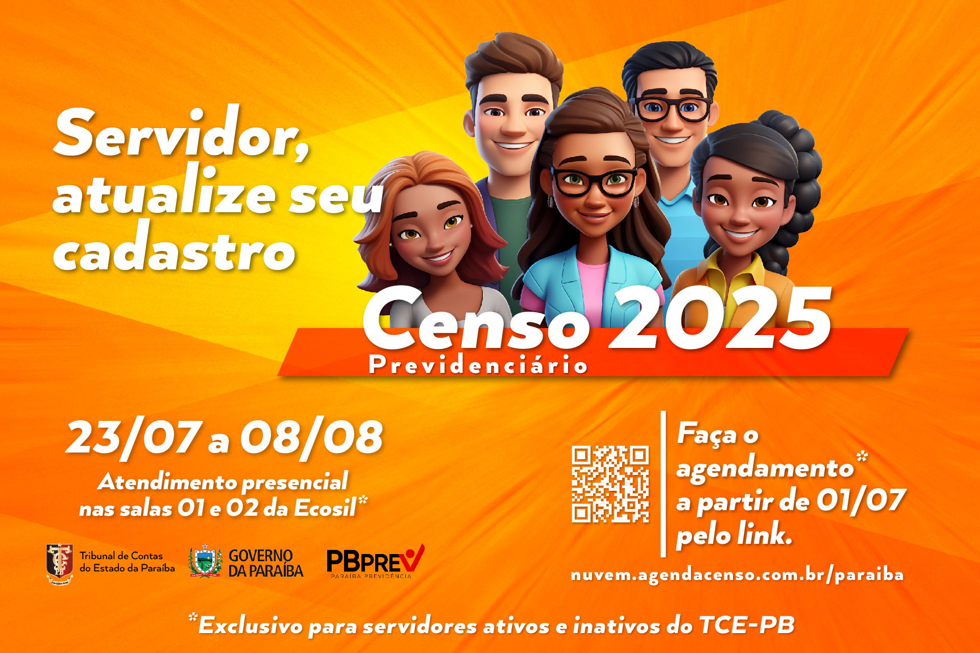TCE-PB inicia divulgação do Censo Previdenciário da PBPREV para servidores ativos e inativos