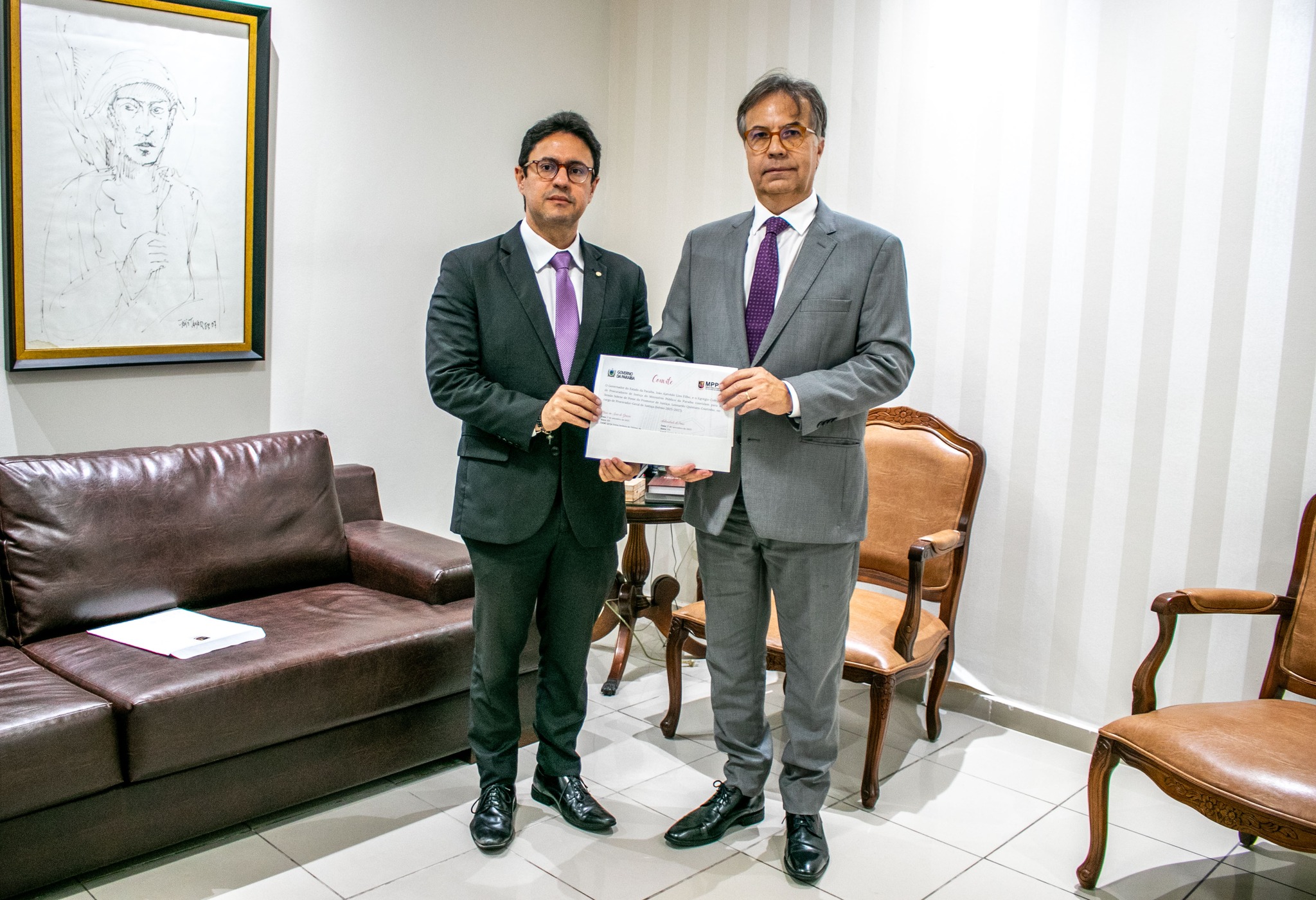 Presidente do TCE-PB recebe visita do futuro procurador-geral de Justiça da Paraíba