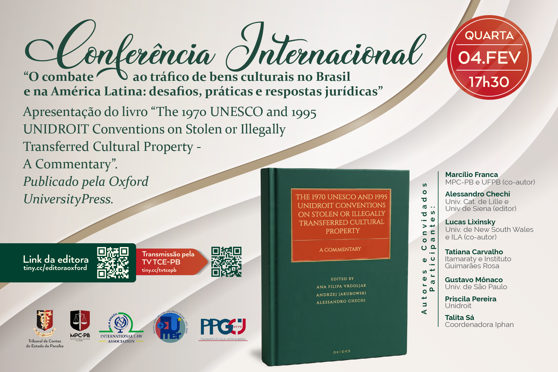 TCE-PB e instituições parceiras lançam, em transmissão ao vivo, livro em co-autoria do procurador Marcílio Franca, publicado pela Oxford University Press