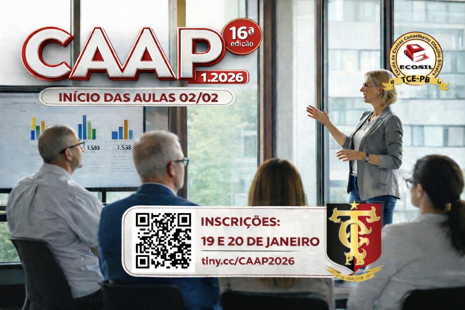 TCE-PB abre inscrições para a 16ª edição do Curso de Aperfeiçoamento em Administração Pública (CAAP)
