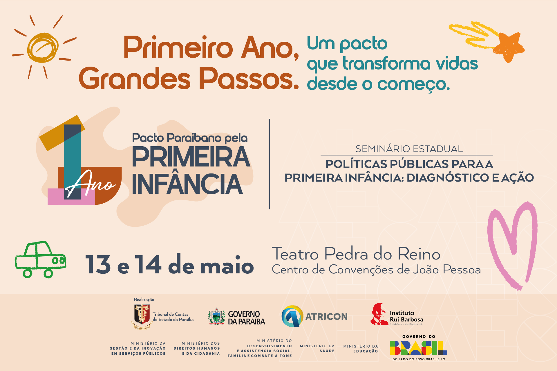 João Pessoa sedia seminário nacional e marca um ano do Pacto pela Primeira Infância com programação integrada entre MEC e TCE-PB