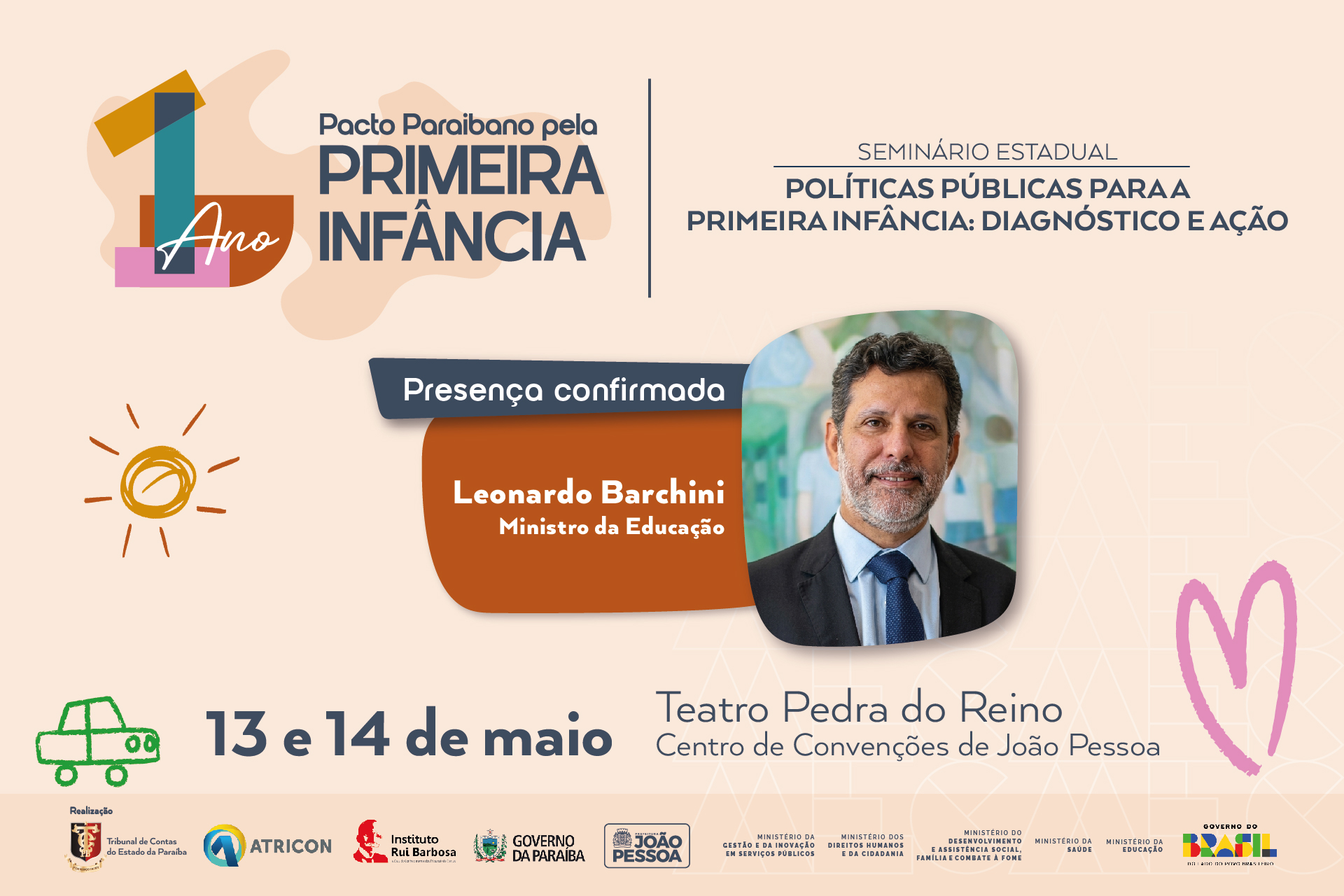 TCE-PB sedia seminário nacional sobre Primeira Infância em João Pessoa com presença do ministro da Educação