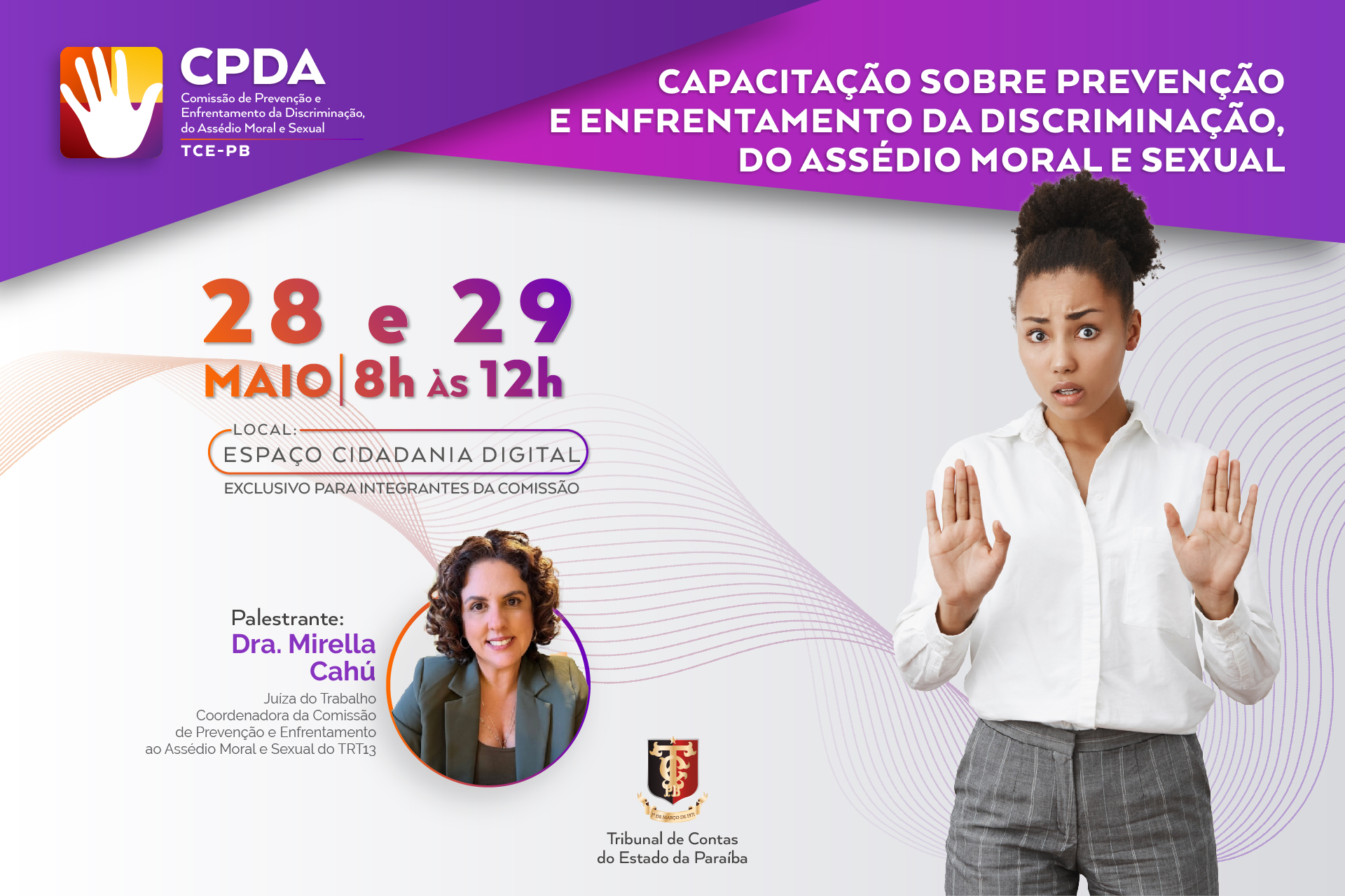 TCE-PB realiza capacitação da Comissão de Enfrentamento ao Assédio com a juíza Mirella D’arc