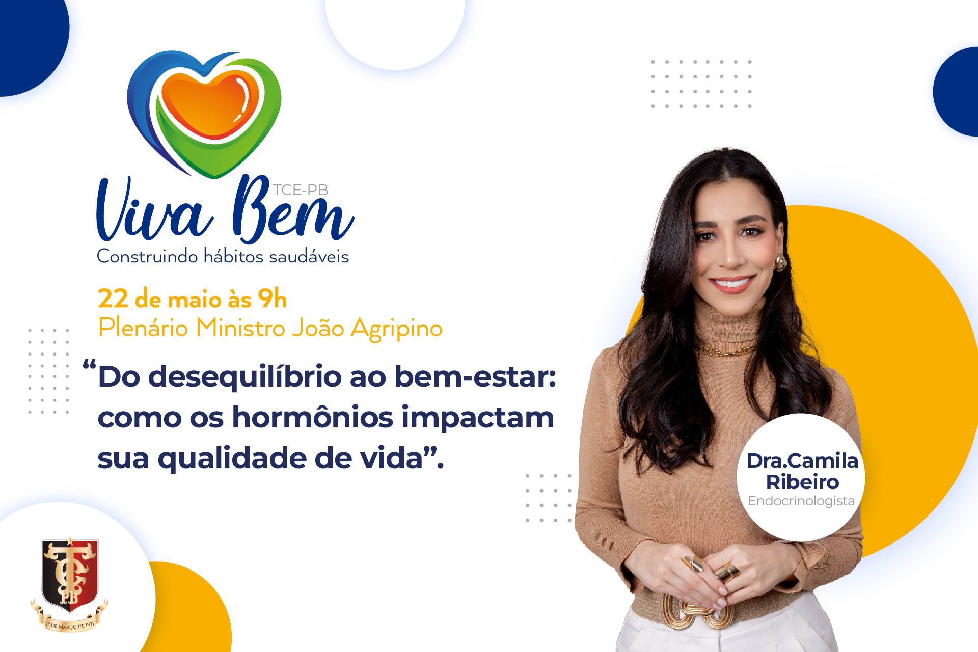 Projeto Viva Bem do TCE-PB promove palestra sobre saúde hormonal e qualidade de vida