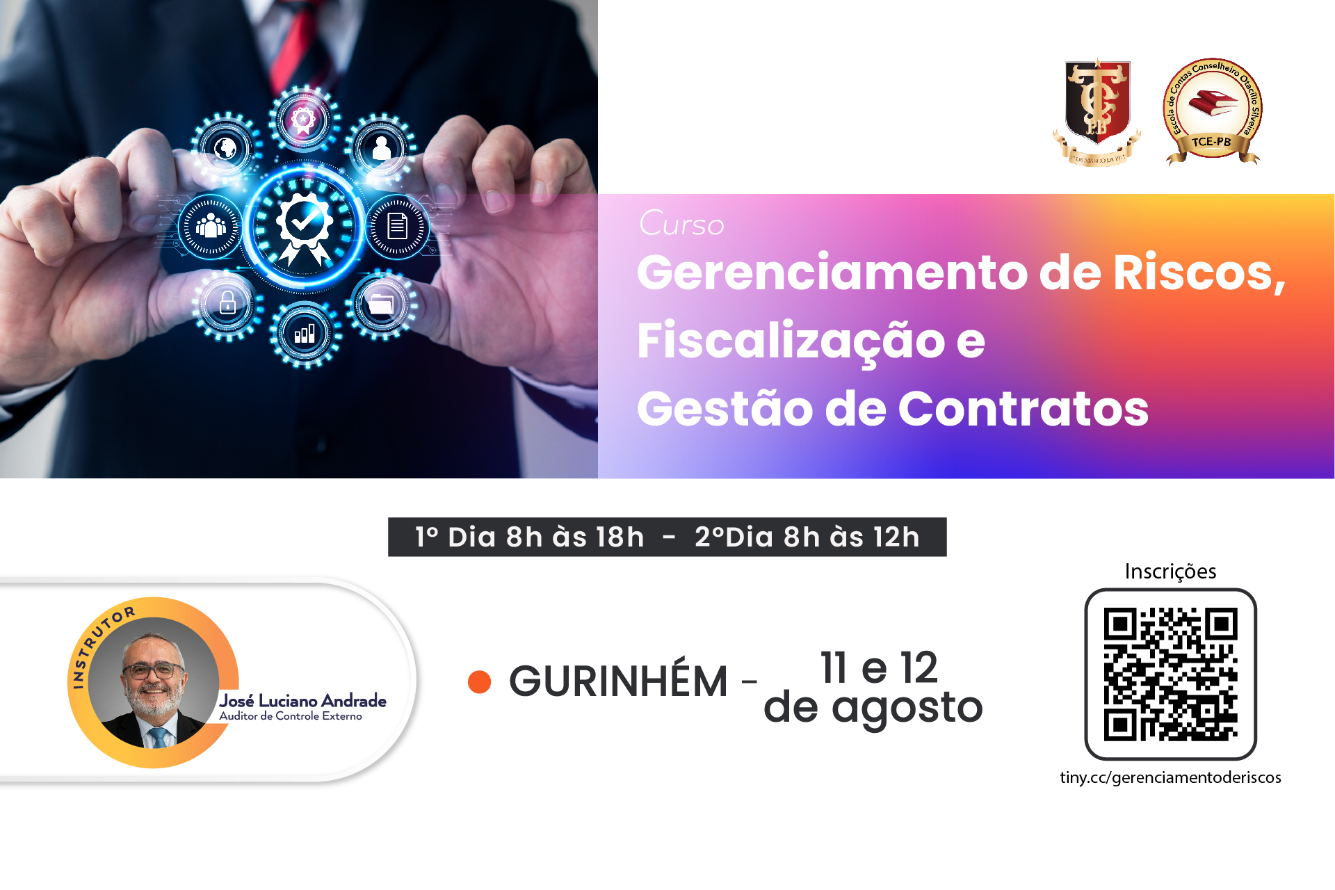 TCE-PB promove curso sobre gerenciamento de riscos, fiscalização e gestão de contratos em Gurinhém