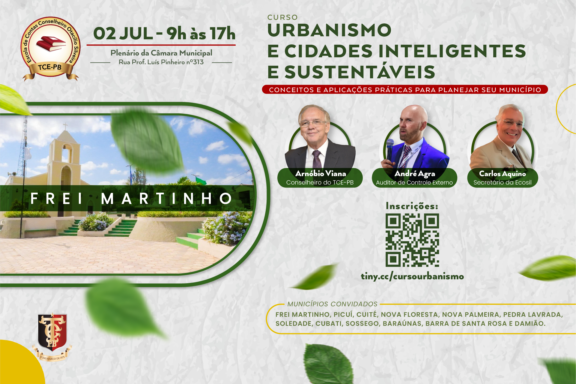 TCE-PB realiza curso sobre urbanismo e cidades inteligentes para gestores municipais em Frei Martinho