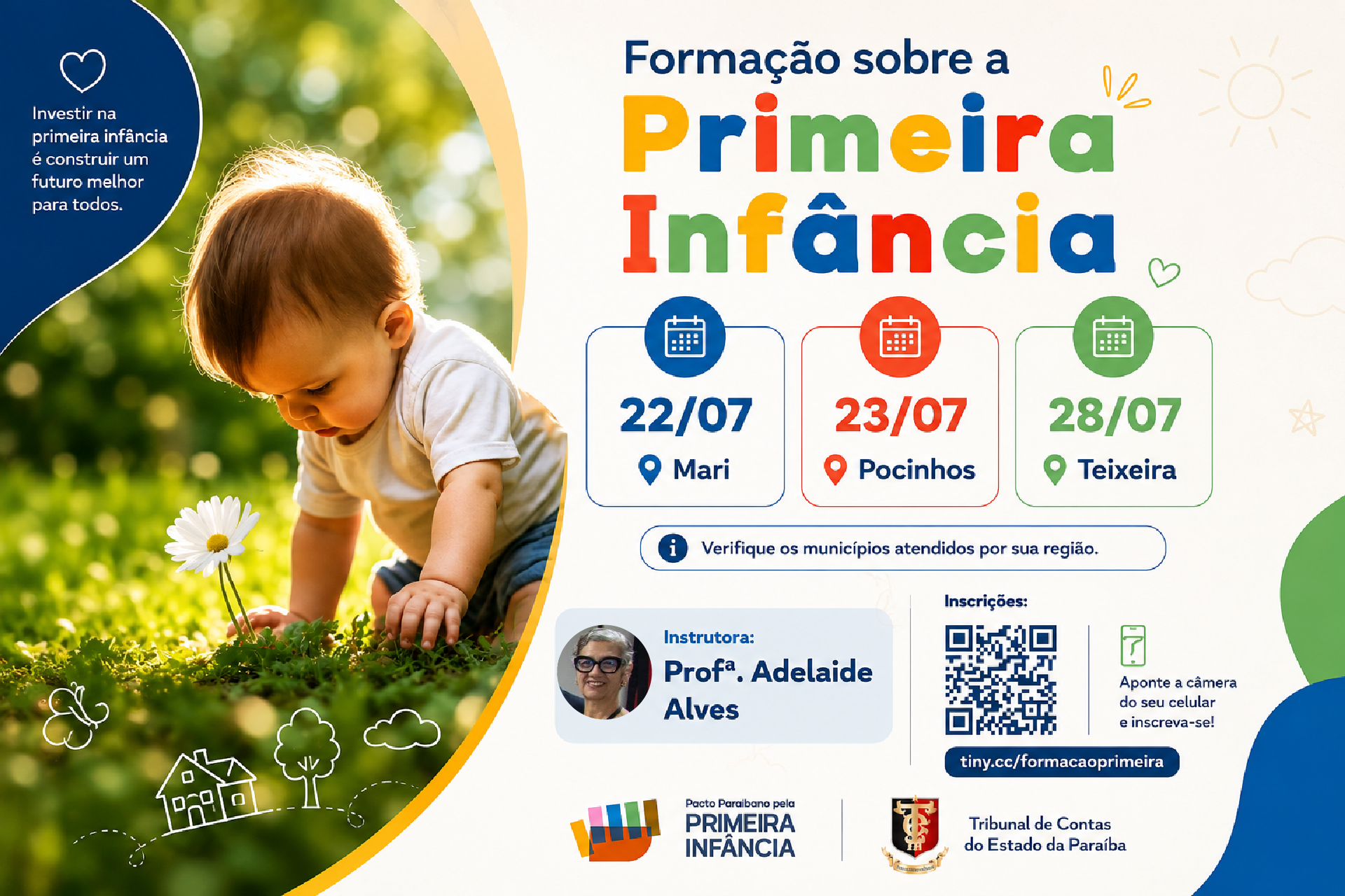 TCE-PB promove formação sobre a Primeira Infância em três regiões da Paraíba durante o mês de julho