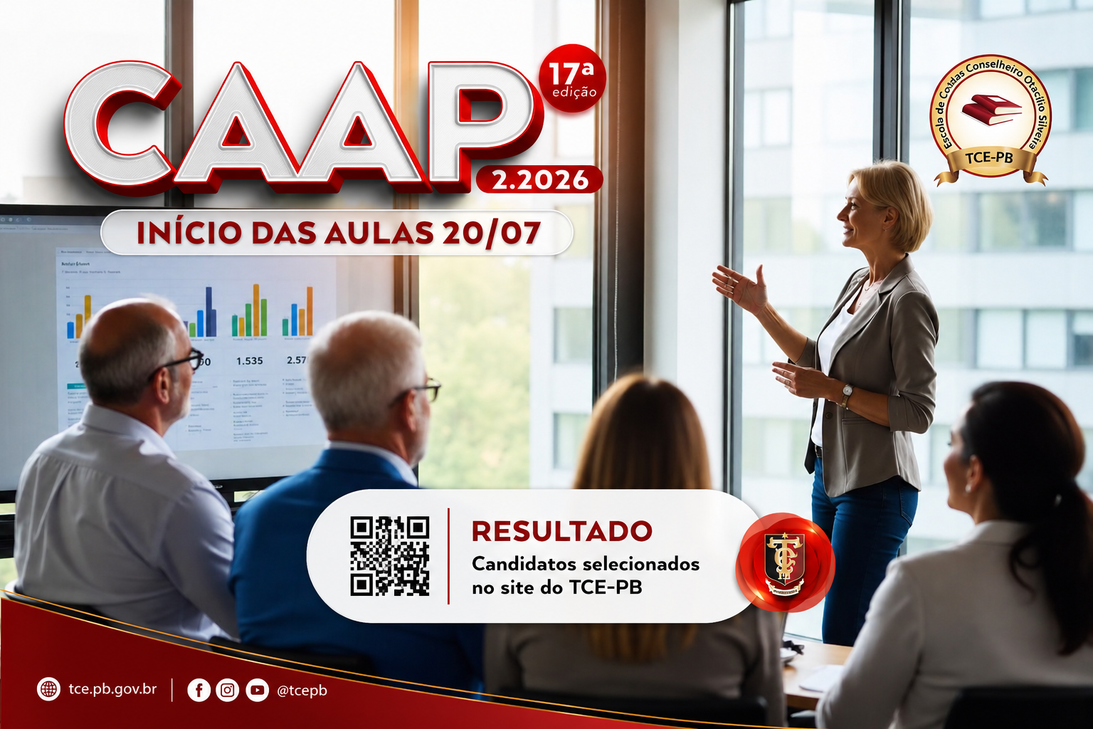 TCE-PB divulga resultado da seleção para a 17ª edição do Curso de Aperfeiçoamento em Administração Pública