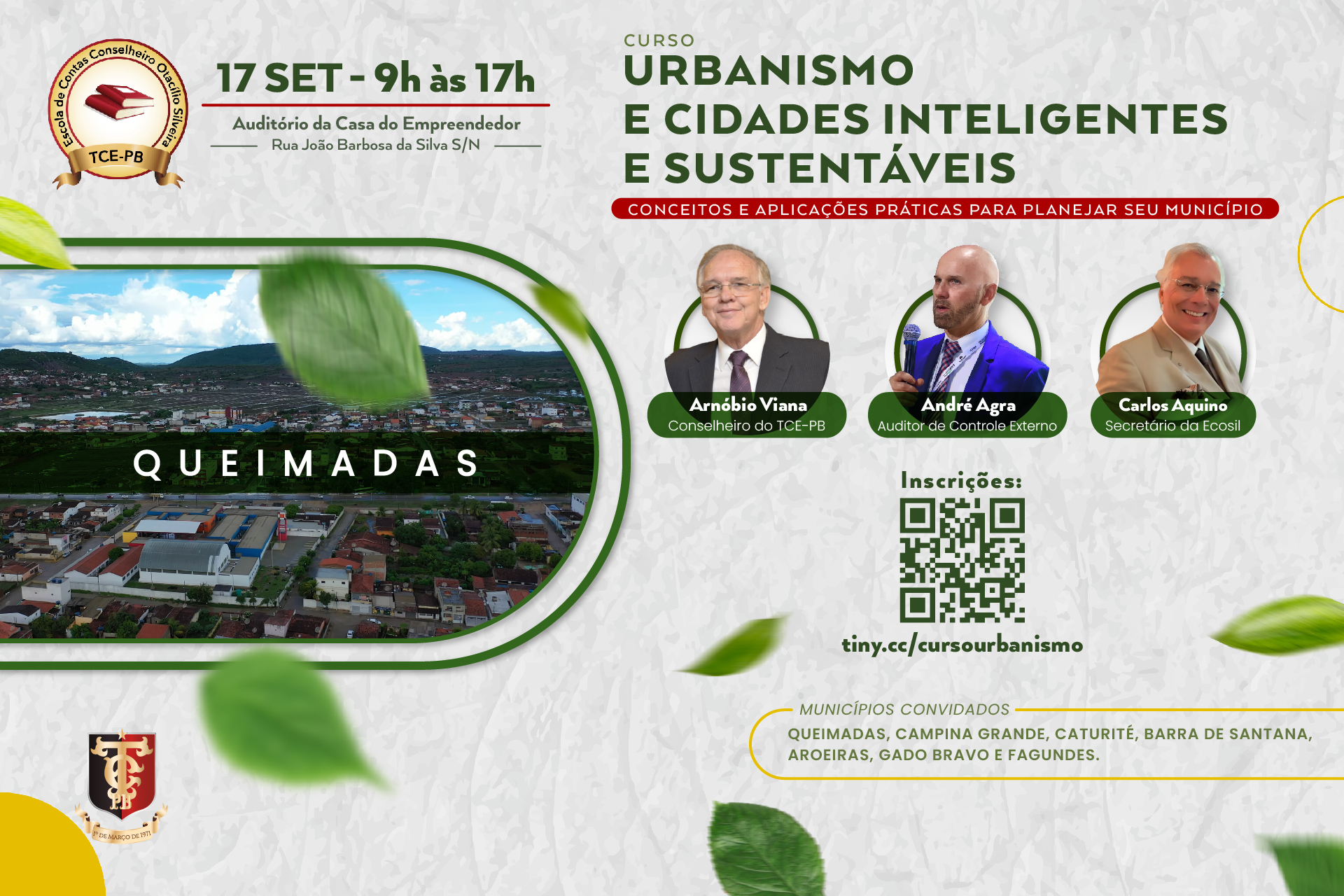 TCE-PB promove curso sobre Urbanismo e Cidades Inteligentes em Queimadas