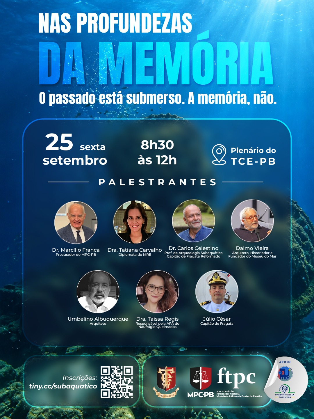 Seminário no TCE reúne especialistas para discutir proteção do patrimônio cultural subaquático da PB