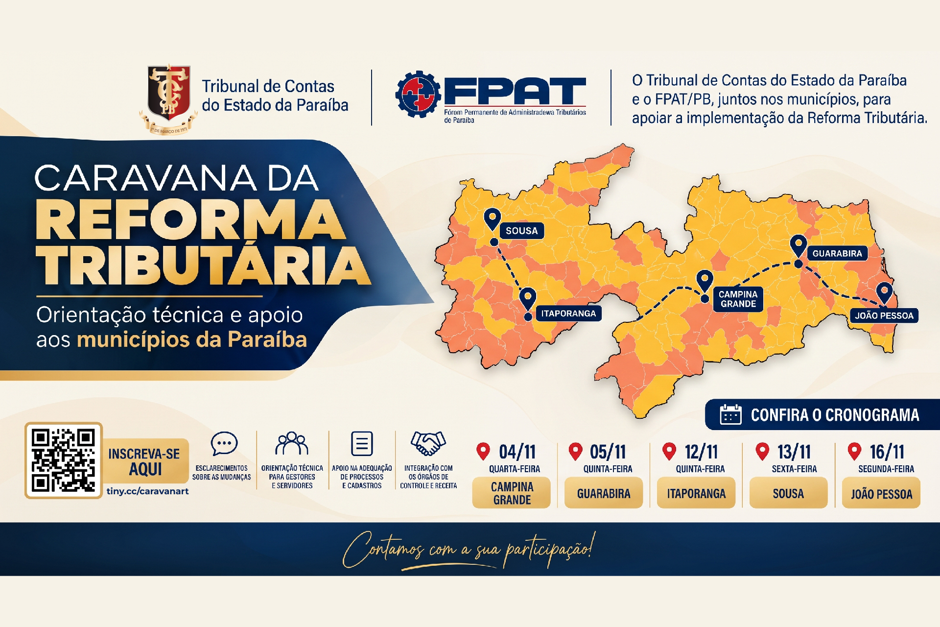 TCE-PB e FPAT/PB promovem Caravana da Reforma Tributária em cinco cidades da Paraíba