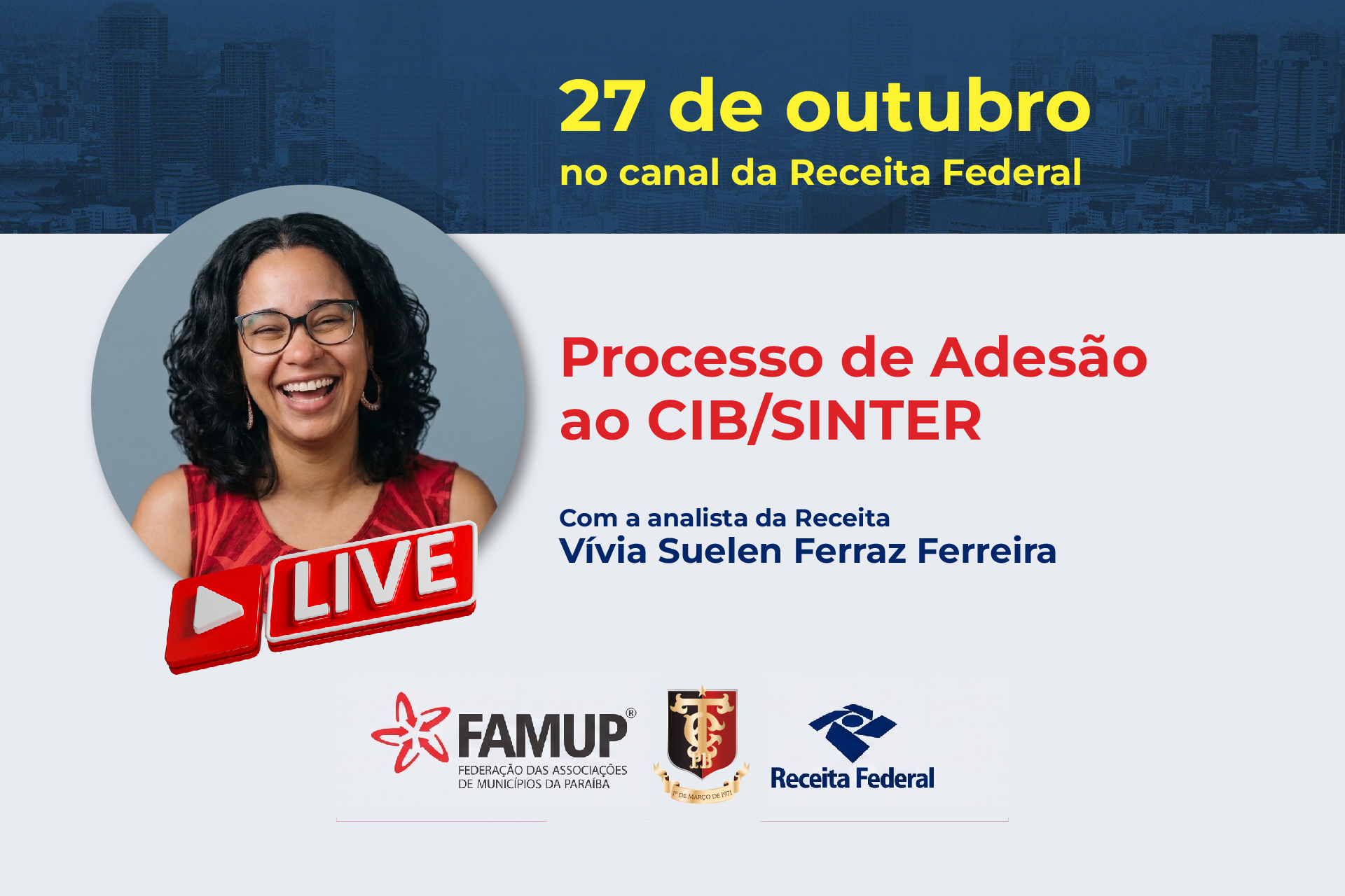 TCE-PB, Famup e Receita Federal promovem live sobre cadastro imobiliário e Reforma Tributária
